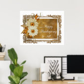 Blume im Herbst Design 1 - Glückwunschausdruck Poster (Heimbüro)