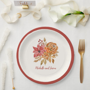 Blume im Herbst Elegant Fallende in Liebe Pappteller