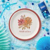 Blume im Herbst Elegant Fallende in Liebe Pappteller (Party)