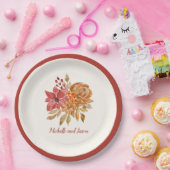 Blume im Herbst Elegant Fallende in Liebe Pappteller (Party)