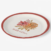 Blume im Herbst Elegant Fallende in Liebe Pappteller (Schrägansicht)