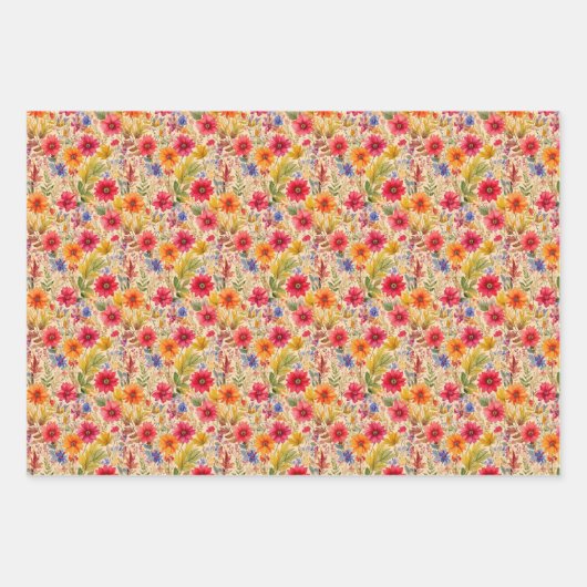 Blume im Herbst Geschenkpapier Set (Vorderseite 3)