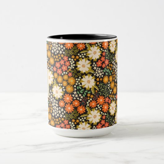 Blume im Herbst Herbstfarben Monogramm-Tasse Tasse (Zentrum)