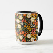 Blume im Herbst Herbstfarben Monogramm-Tasse Tasse (VorderseiteRechts)