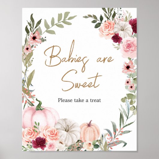 Blume im Herbst Kürbiskinder sind süß Poster (Vorne)