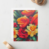 Blume im Herbst Mitteilungskarte (Vorderseite/Rückseite Beispiel)