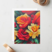 Blume im Herbst Mitteilungskarte (Vorderseite/Rückseite Beispiel)