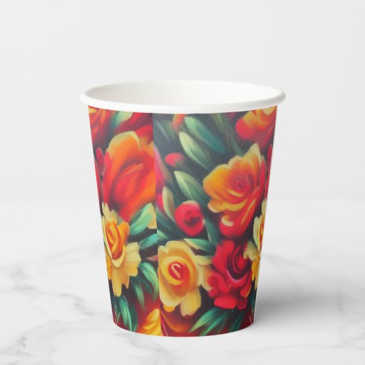 Blume im Herbst Pappbecher (Rückseite)