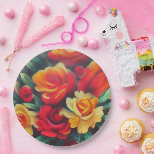 Blume im Herbst Pappteller (Party)