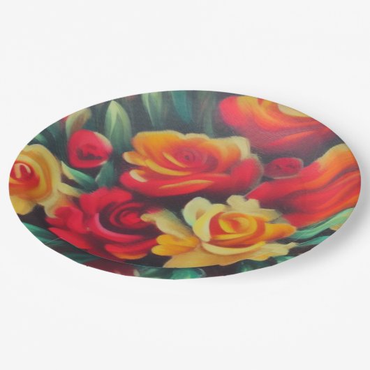 Blume im Herbst Pappteller (Schrägansicht)