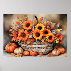 Blume im Herbst Poster