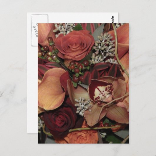 Blume im Herbst Postkarte (Vorne/Hinten)