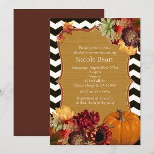 Blume im Herbst & Pumpkin Black Gold Einladungen
