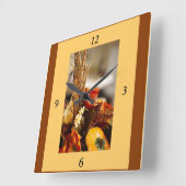 Blume im Herbst - Quadratische Wanduhr (Winkel)