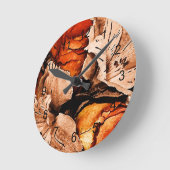 Blume im Herbst Runde Wanduhr (Winkel)