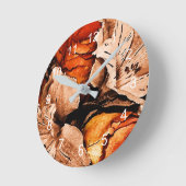 Blume im Herbst Runde Wanduhr (Winkel)