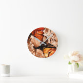 Blume im Herbst Runde Wanduhr (Zuhause)