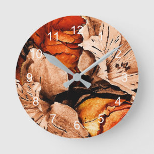 Blume im Herbst Runde Wanduhr
