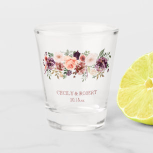 Blume im Herbst Rustikal Gastgeschenk Hochzeit Schnapsglas