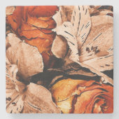 Blume im Herbst Steinuntersetzer (Vorderseite)