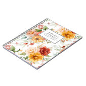 Blume im Herbst und Grünmuster Notizblock (Linke Seite)