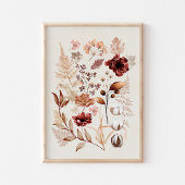 Blume im Herbst und sinkende Blätter Poster