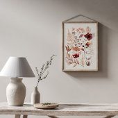 Blume im Herbst und sinkende Blätter Poster