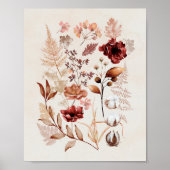 Blume im Herbst und sinkende Blätter Poster (Vorne)