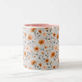 Blume im Herbst Wasserfarbe Minimalistisch Zweifarbige Tasse (Mittel)