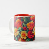 Blume im Herbst Zweifarbige Tasse (Vorderseite Links)