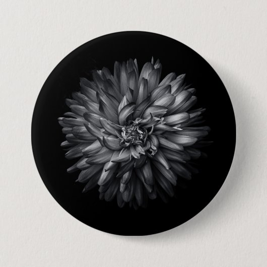 Blume im Hintergrund in Schwarz und Weiß 20 Button (Vorderseite)