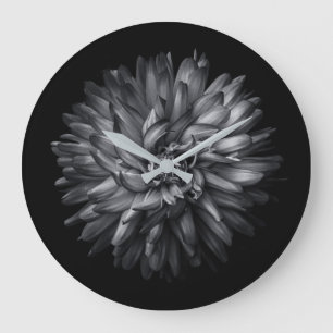 Blume im Hintergrund in Schwarz und Weiß 20 Große Wanduhr