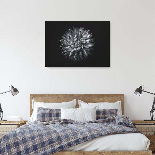 Blume im Hintergrund in Schwarz und Weiß 20 Leinwanddruck (Insitu (Schlafzimmer))