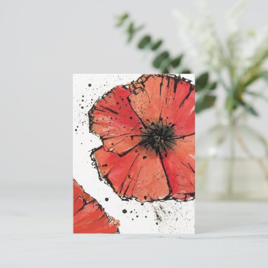 Blume im Hintergrund Postkarte (Stehend Vorderseite)