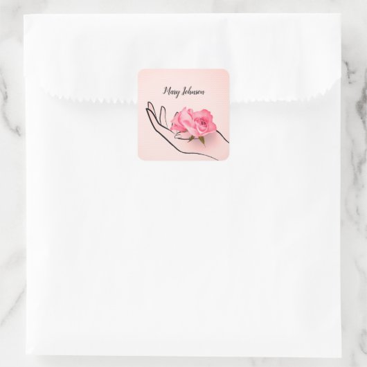 Blume im Hintergrund Quadratischer Aufkleber (Tasche)