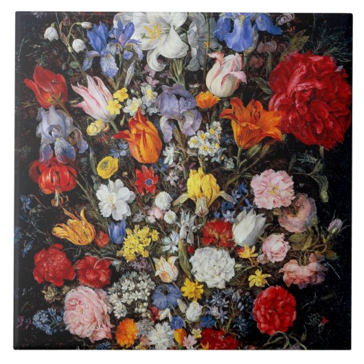 Blume im Holzschiff, Jan Brueghel der Ältere Fliese (Vorderseite)