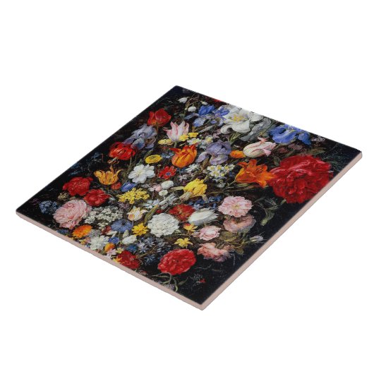 Blume im Holzschiff, Jan Brueghel der Ältere Fliese (Seite)