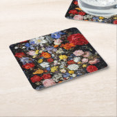 Blume im Holzschiff, Jan Brueghel der Ältere Rechteckiger Pappuntersetzer (angewinkelt)