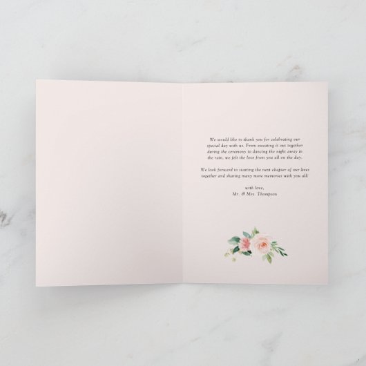 Blume im Hübschen Garten Hochzeit Dankeskarte (Innenseite)