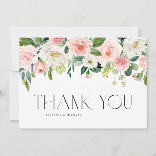 Blume im Hübschen Garten Hochzeit Dankeskarte (Vorderseite)