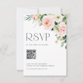 Blume im Hübschen Garten mit Aquarellfarben, QR-Co RSVP Karte (Vorderseite)