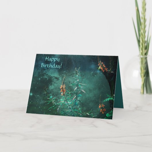 Blume im Jade Moonlight zum Geburtstag Karte (Vorderseite)