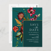 Blume im Jugendstil, die den QR-Code speichern Postkarte (Vorne/Hinten)