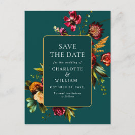 Blume im Jugendstil, die den QR-Code speichern Postkarte