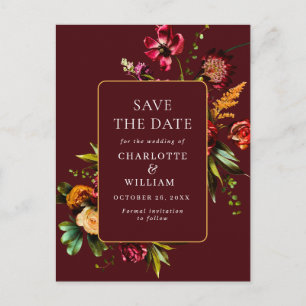 Blume im Jugendstil, die den QR-Code speichern Postkarte