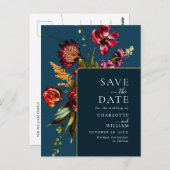 Blume im Jugendstil, die den QR-Code speichern Postkarte (Vorne/Hinten)