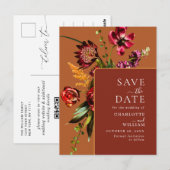 Blume im Jugendstil, die den QR-Code speichern Postkarte (Vorne/Hinten)