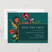 Blume im Jugendstil, die den QR-Code speichern Postkarte (Vorne/Hinten)