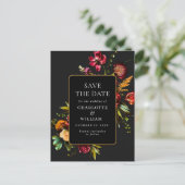 Blume im Jugendstil, die den QR-Code speichern Postkarte (Stehend Vorderseite)