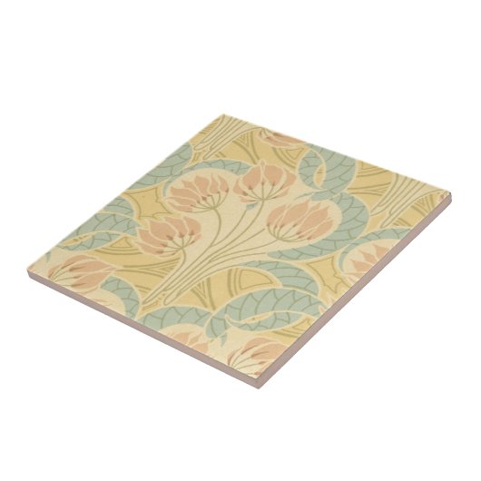 Blume im Jugendstil Fliese (Seite)